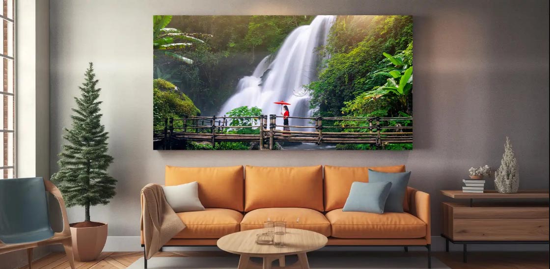 Which is the best placement for Waterfall painting in house?